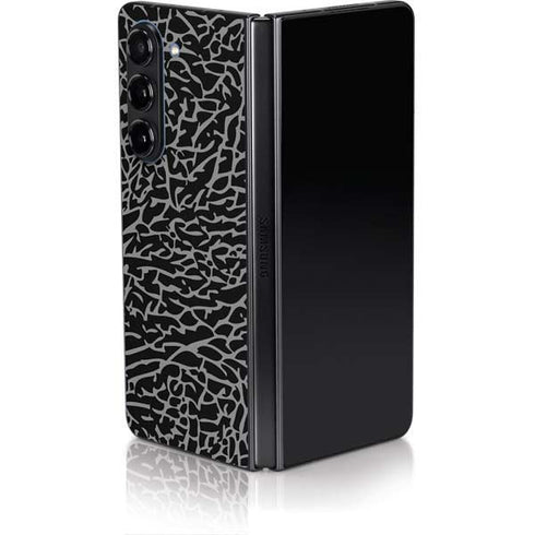 Elephant Print Black Galaxy Z Fold5 5G Skin